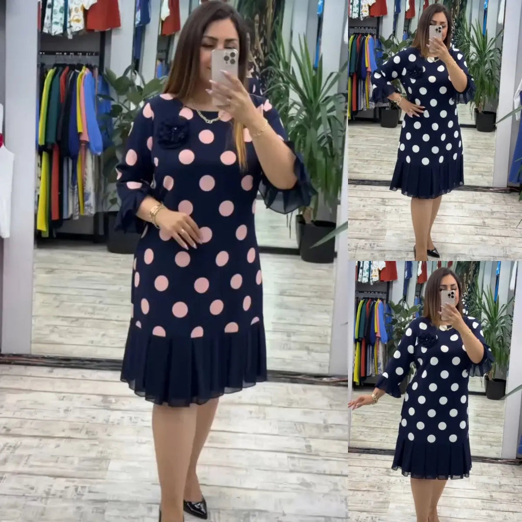 Vestido plisado con lunares para Mujer