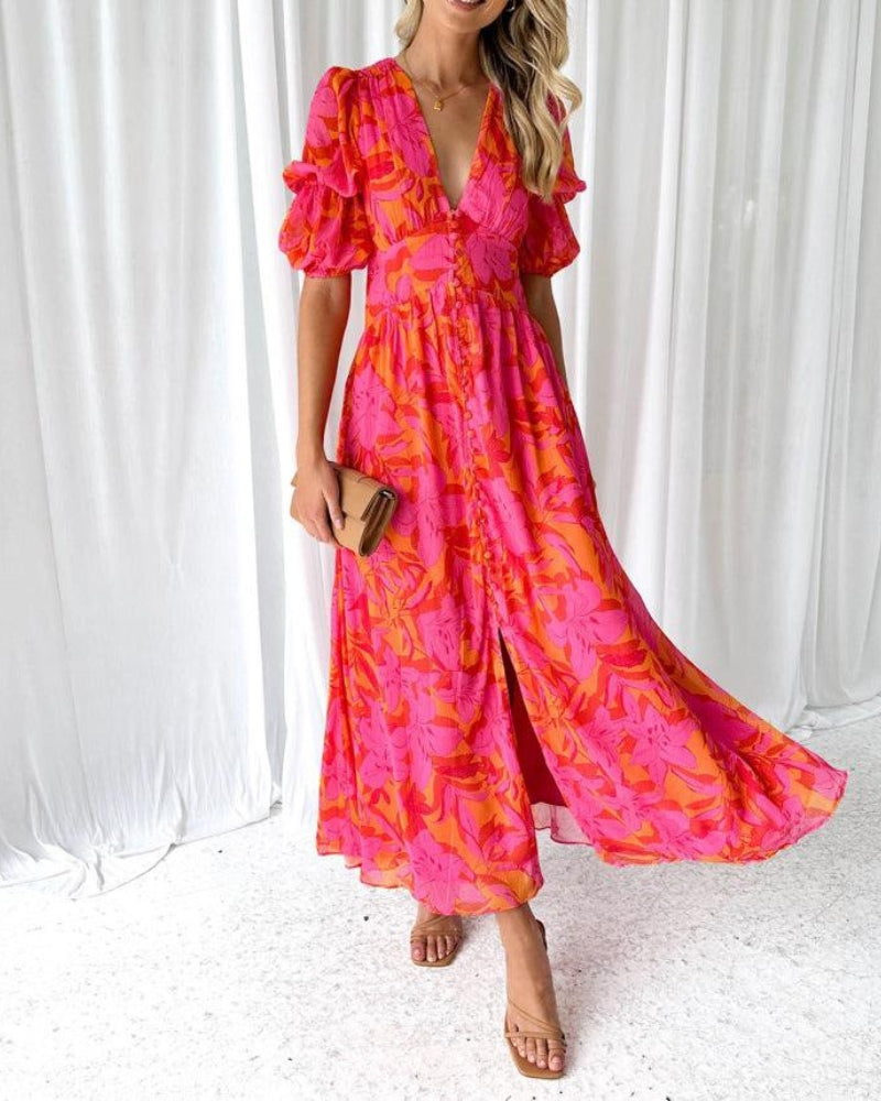 Vestido Maxi con Estampado Floral para Mujer