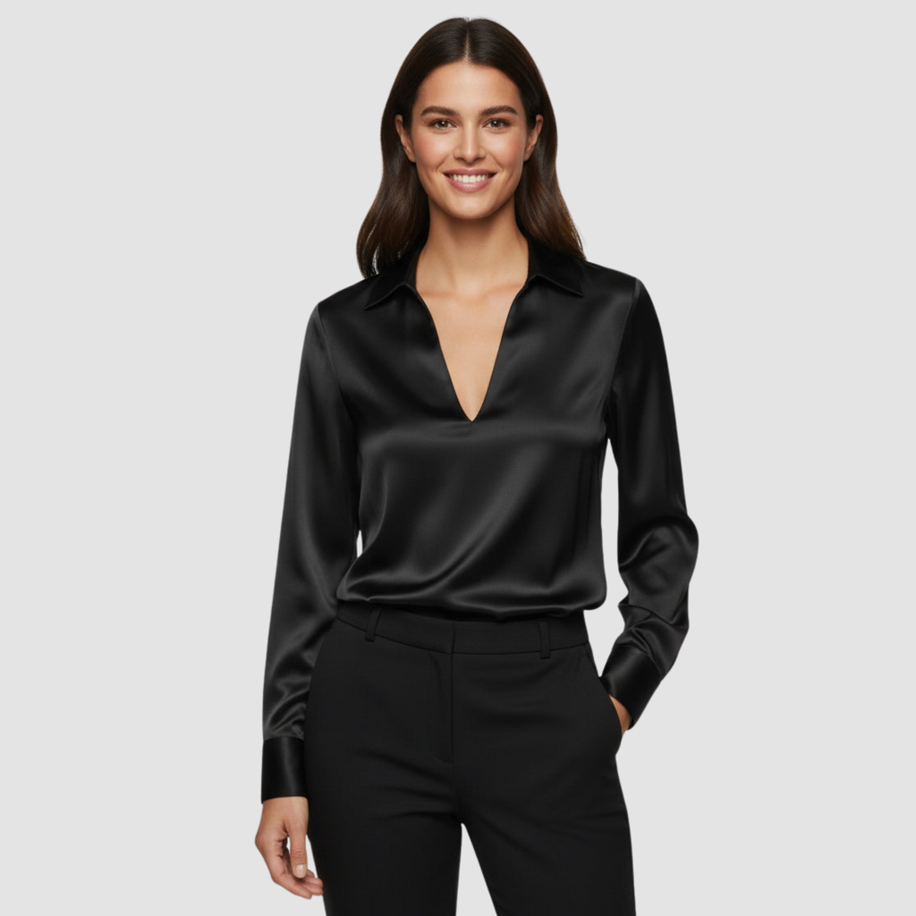 Elegant Blouse with V-Neck for Women