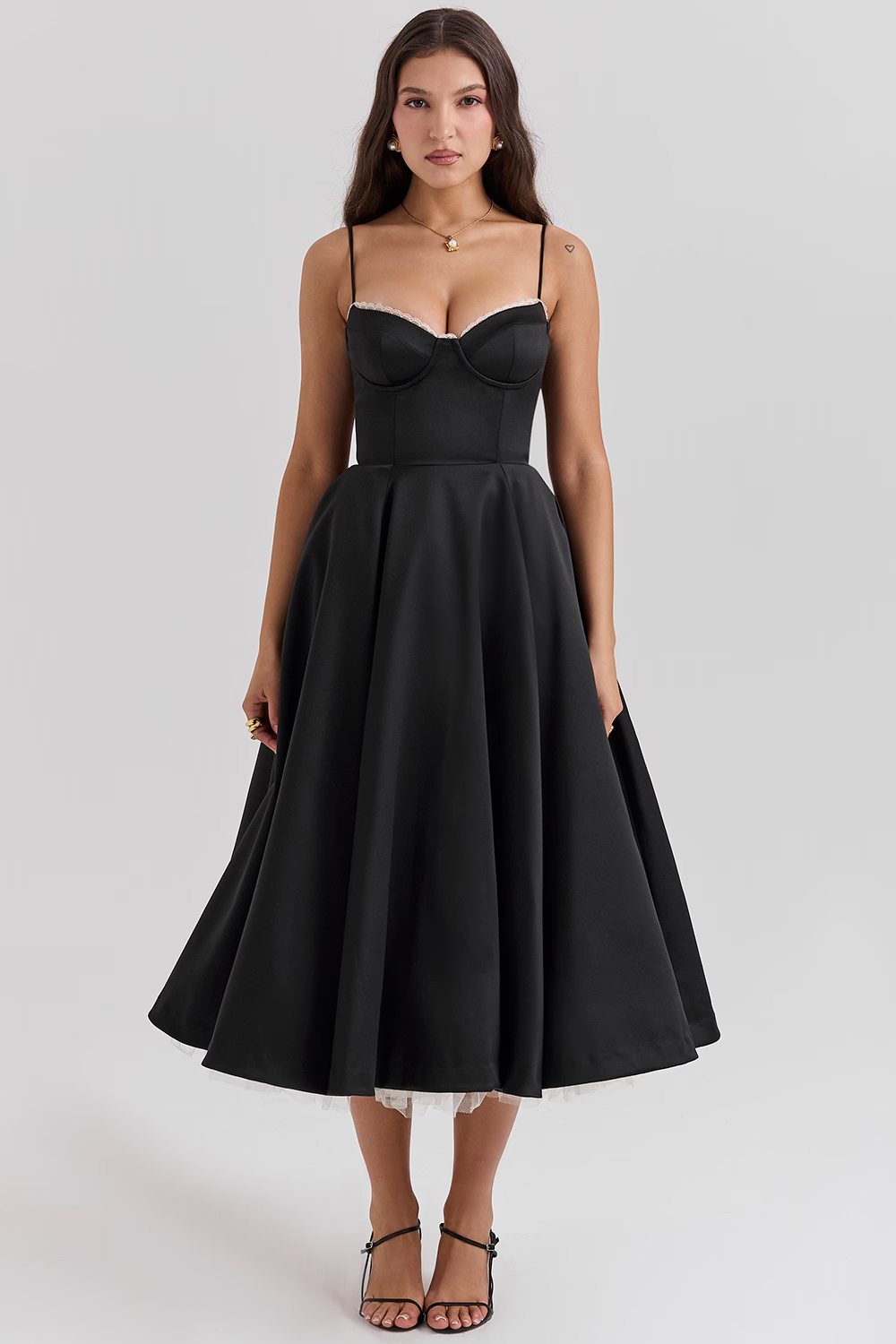 Vestido Midi con Efecto Ceñido para Mujer