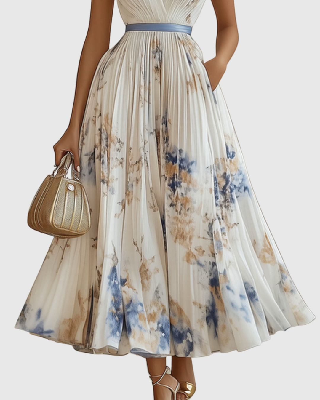 Vestido Maxi Plisado para Mujeres