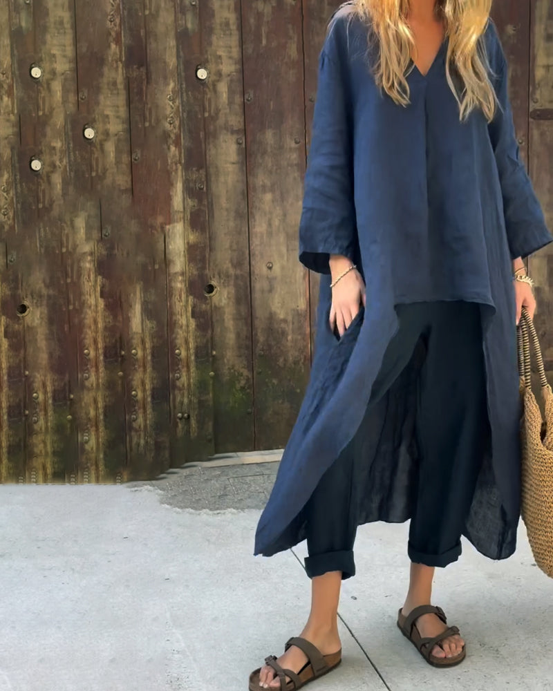 Pantalón y Top Casual de Manga Larga para Mujeres