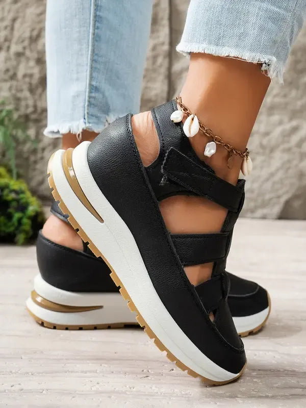Sandalias de Plataforma con Cierre Velcro para Mujer | Ideal para el Día a Día