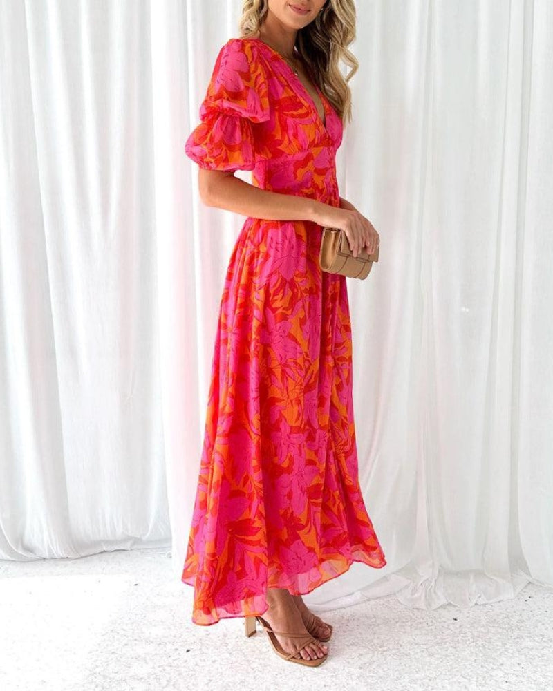 Vestido Maxi con Estampado Floral para Mujer