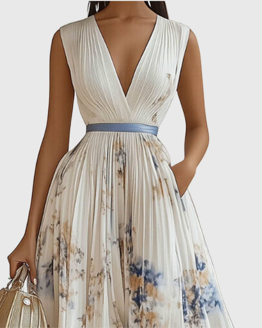 Vestido Maxi Plisado para Mujeres