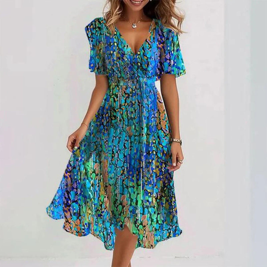 Vestido Midi de Estilo Floral para Mujer