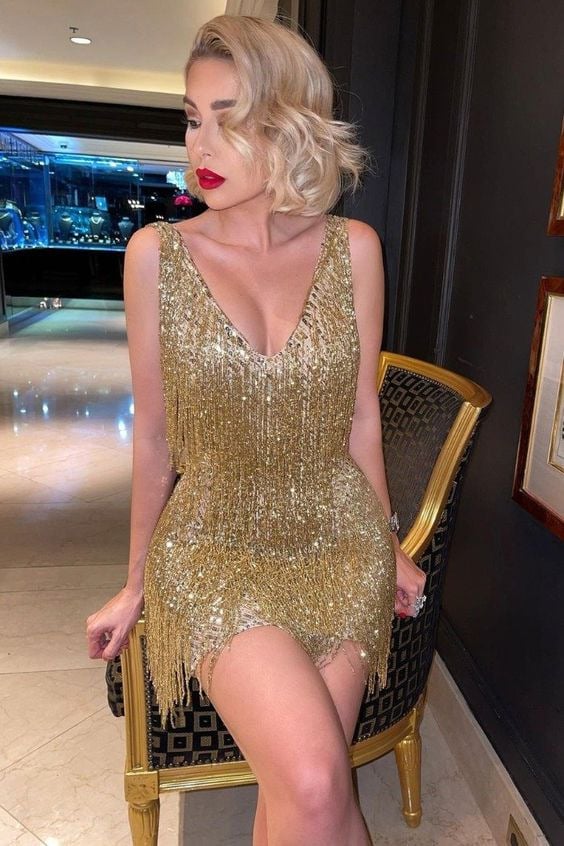 Vestido de fiesta con flecos para Mujer