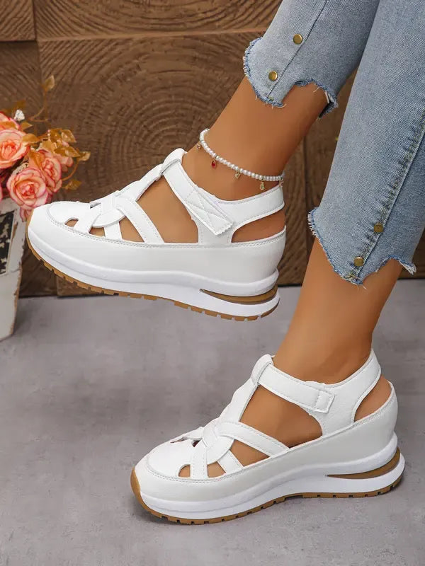 Sandalias de Plataforma con Cierre Velcro para Mujer | Ideal para el Día a Día