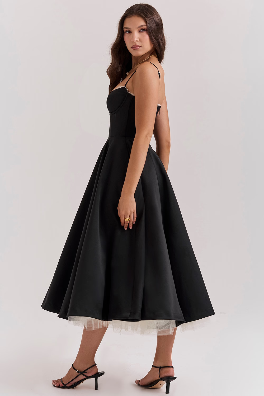 Vestido Midi con Efecto Ceñido para Mujer
