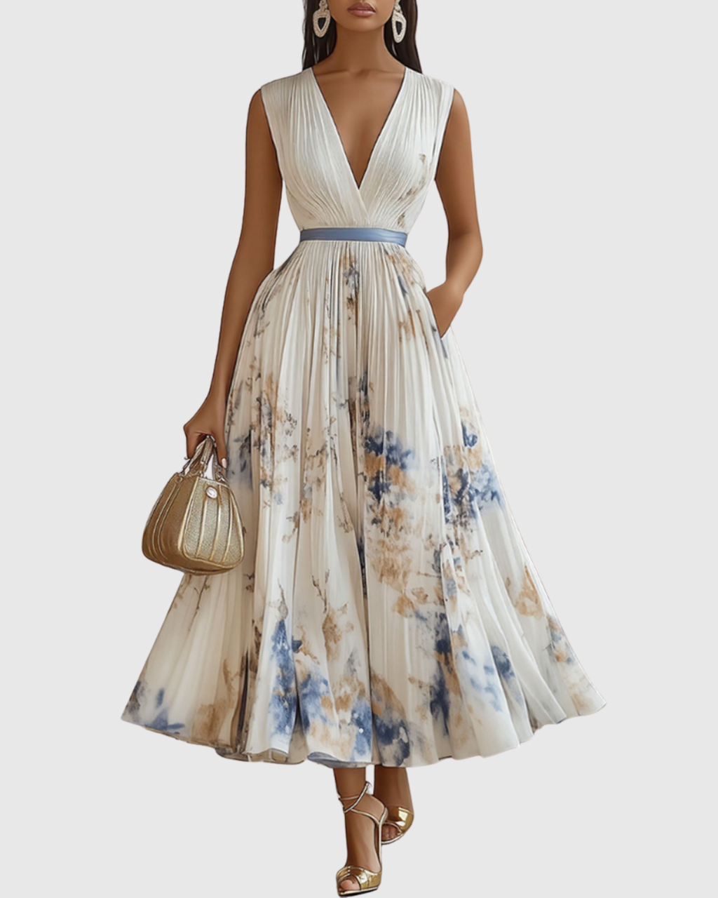 Vestido Maxi Plisado para Mujeres