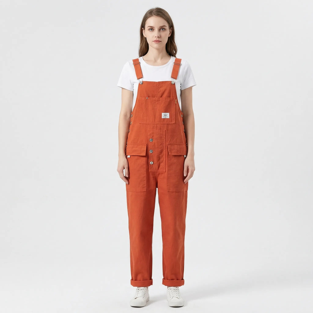 Cotton Canvas Bib Front Overalls for Women
