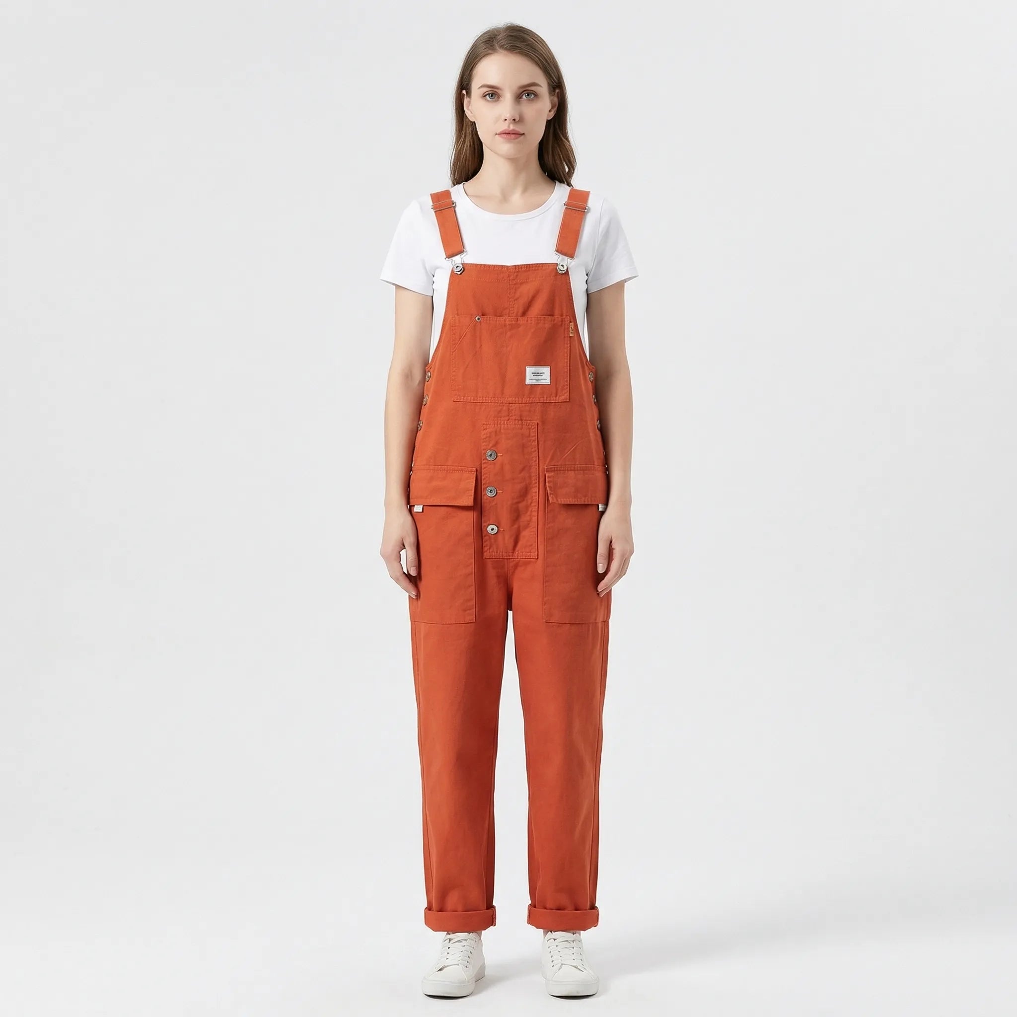 Cotton Canvas Bib Front Overalls for Women