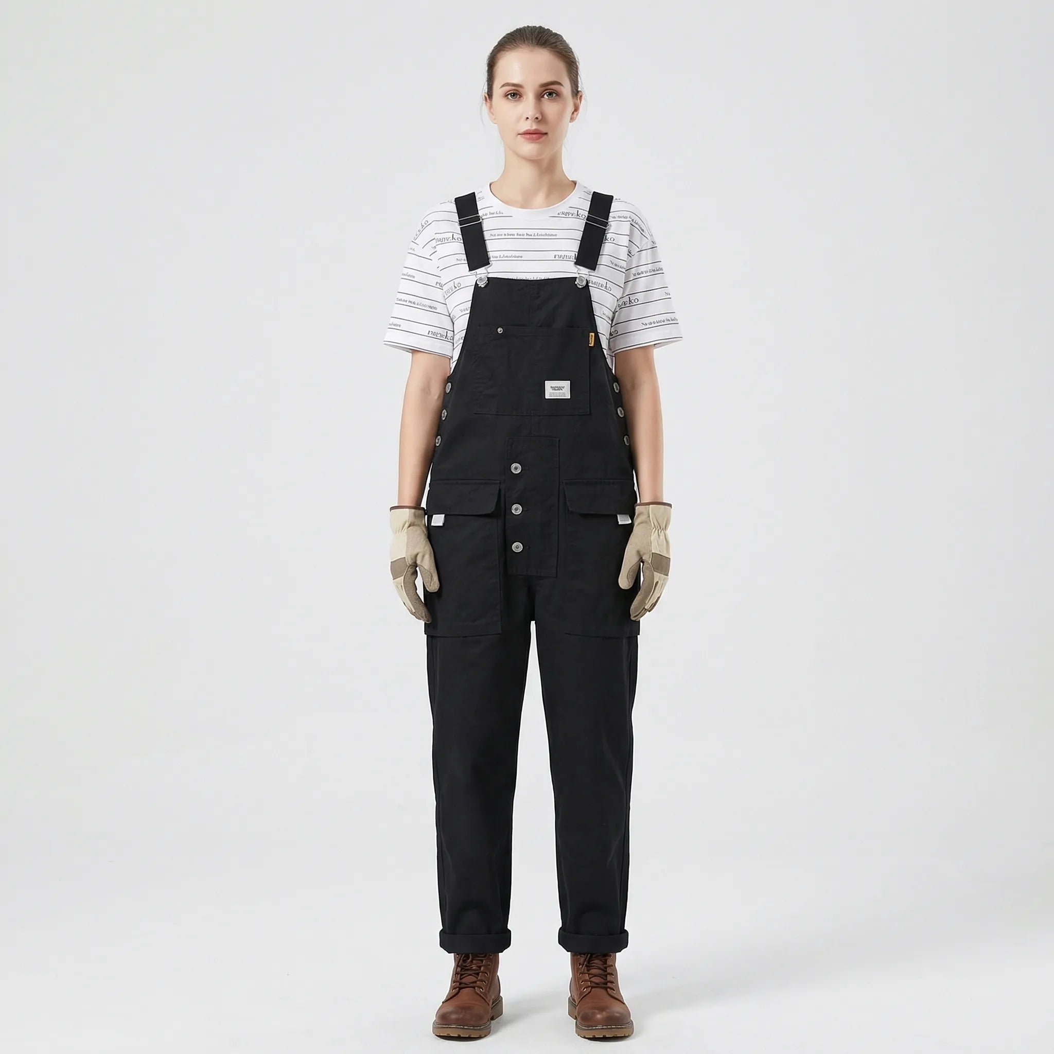 Cotton Canvas Bib Front Overalls for Women