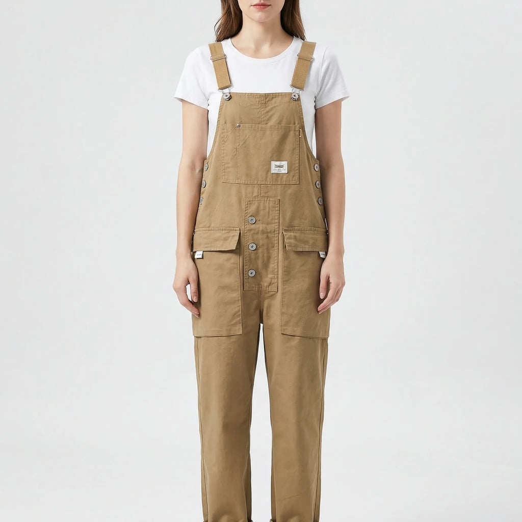 Cotton Canvas Bib Front Overalls for Women