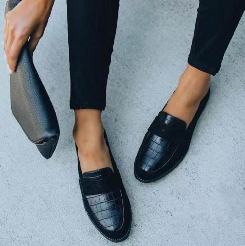 Mocasines Texturizados de Punta Redonda para Mujer | Ideal para el Día a Día