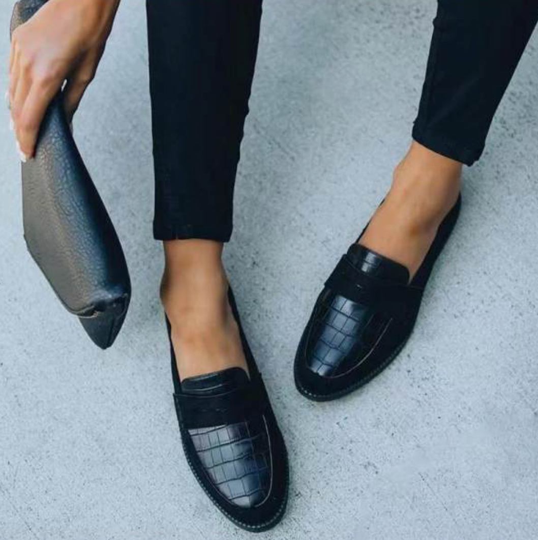 Mocasines Texturizados de Punta Redonda para Mujer | Ideal para el Día a Día