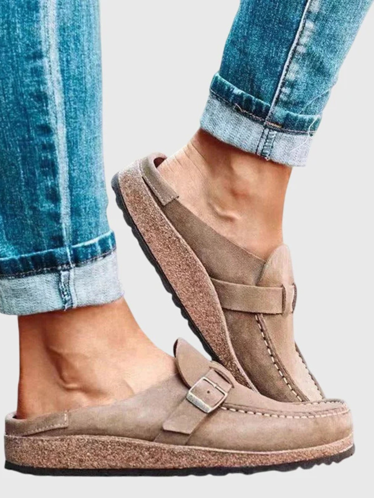 Mocasines de Material Sintético con Hebilla Ajustable para Mujer