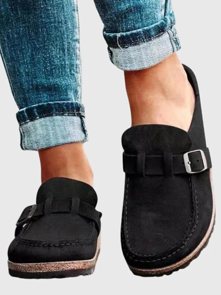 Mocasines de Material Sintético con Hebilla Ajustable para Mujer