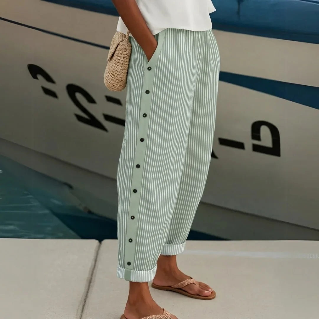 Pantalón Corto Rayado Casual para Mujer