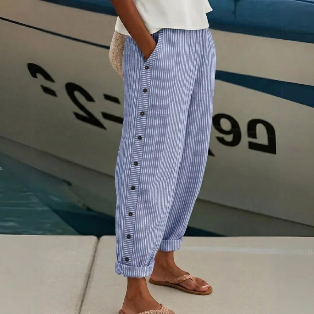 Pantalón Corto Rayado Casual para Mujer