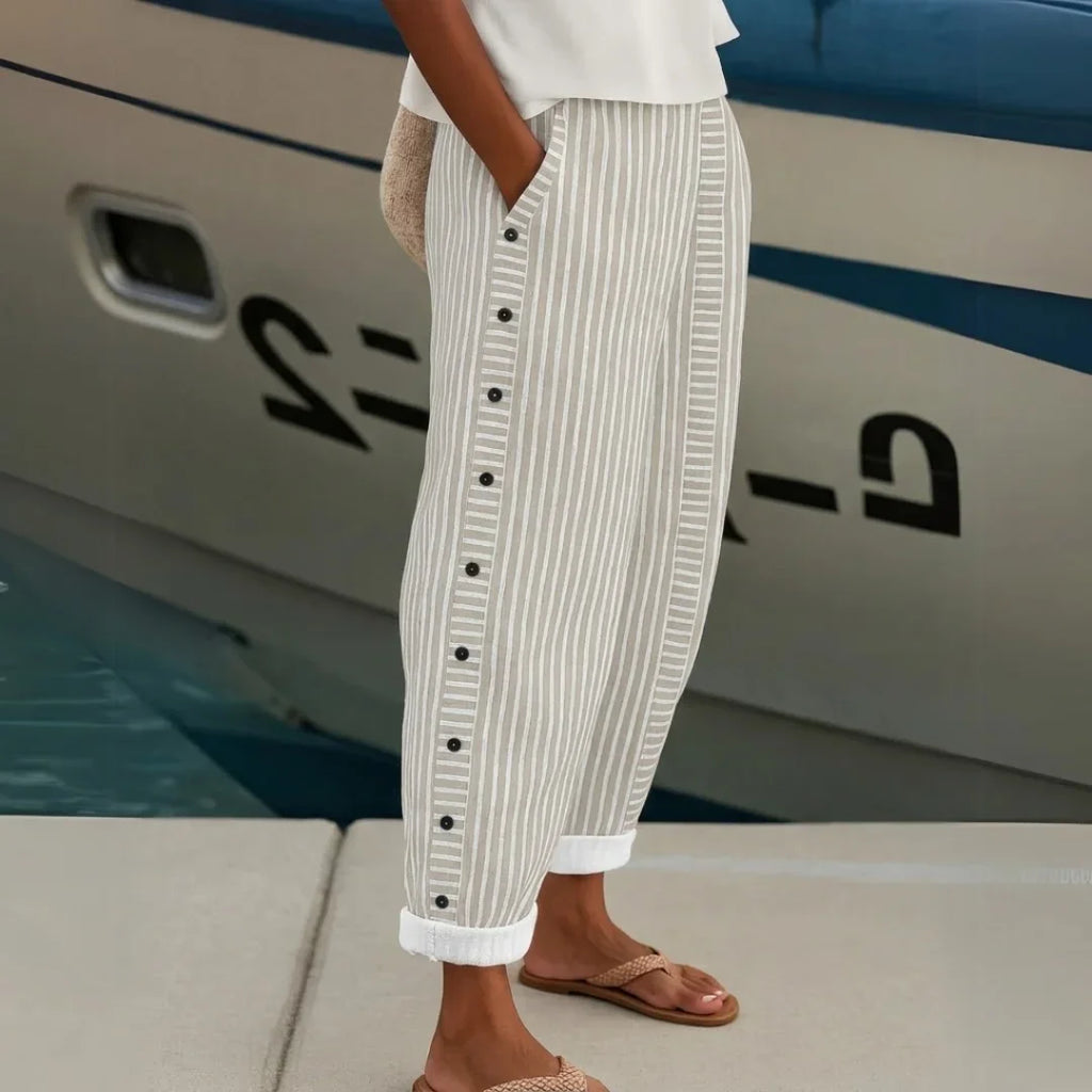 Pantalón Corto Rayado Casual para Mujer