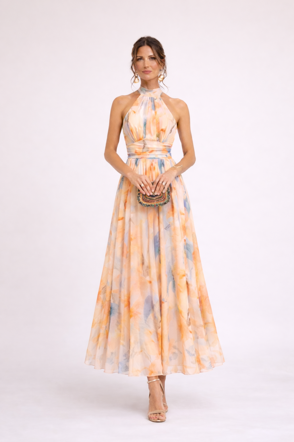 Vestido Largo con Estampado Aquarelle para Mujer
