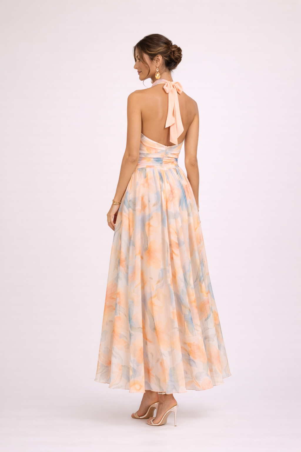 Vestido Largo con Estampado Aquarelle para Mujer