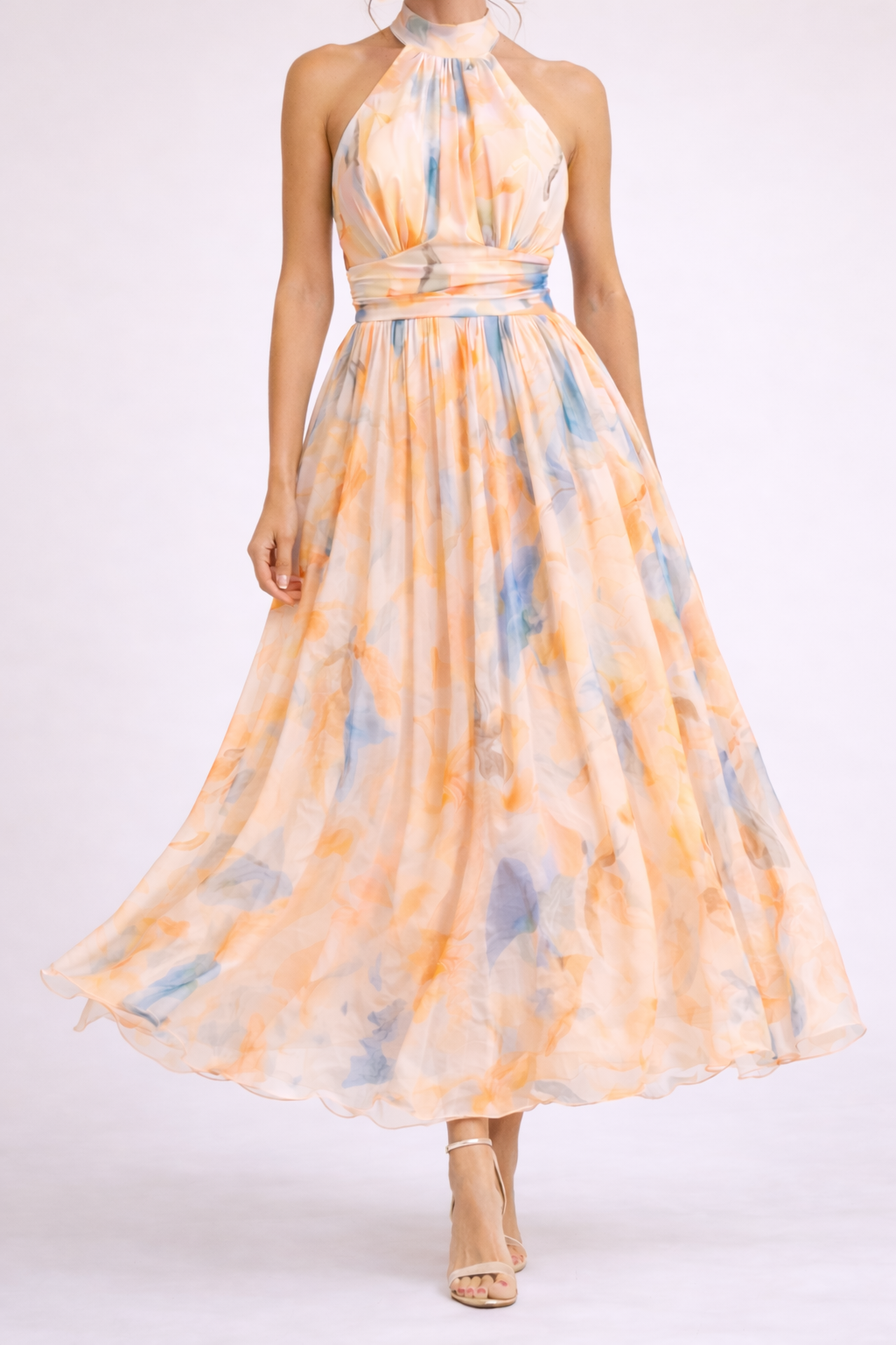 Vestido Largo con Estampado Aquarelle para Mujer