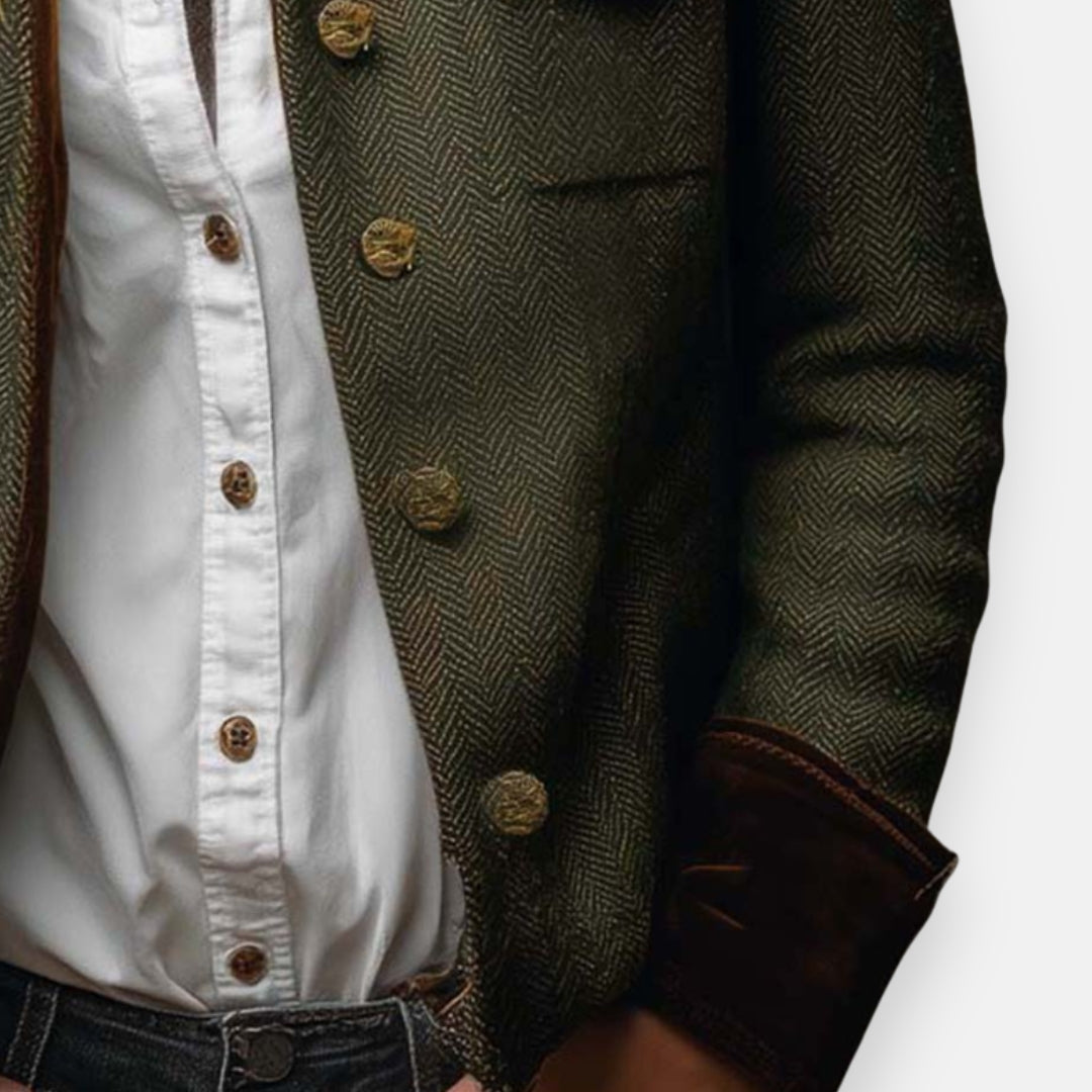 Tweed Blazer with Velvet Details for Women