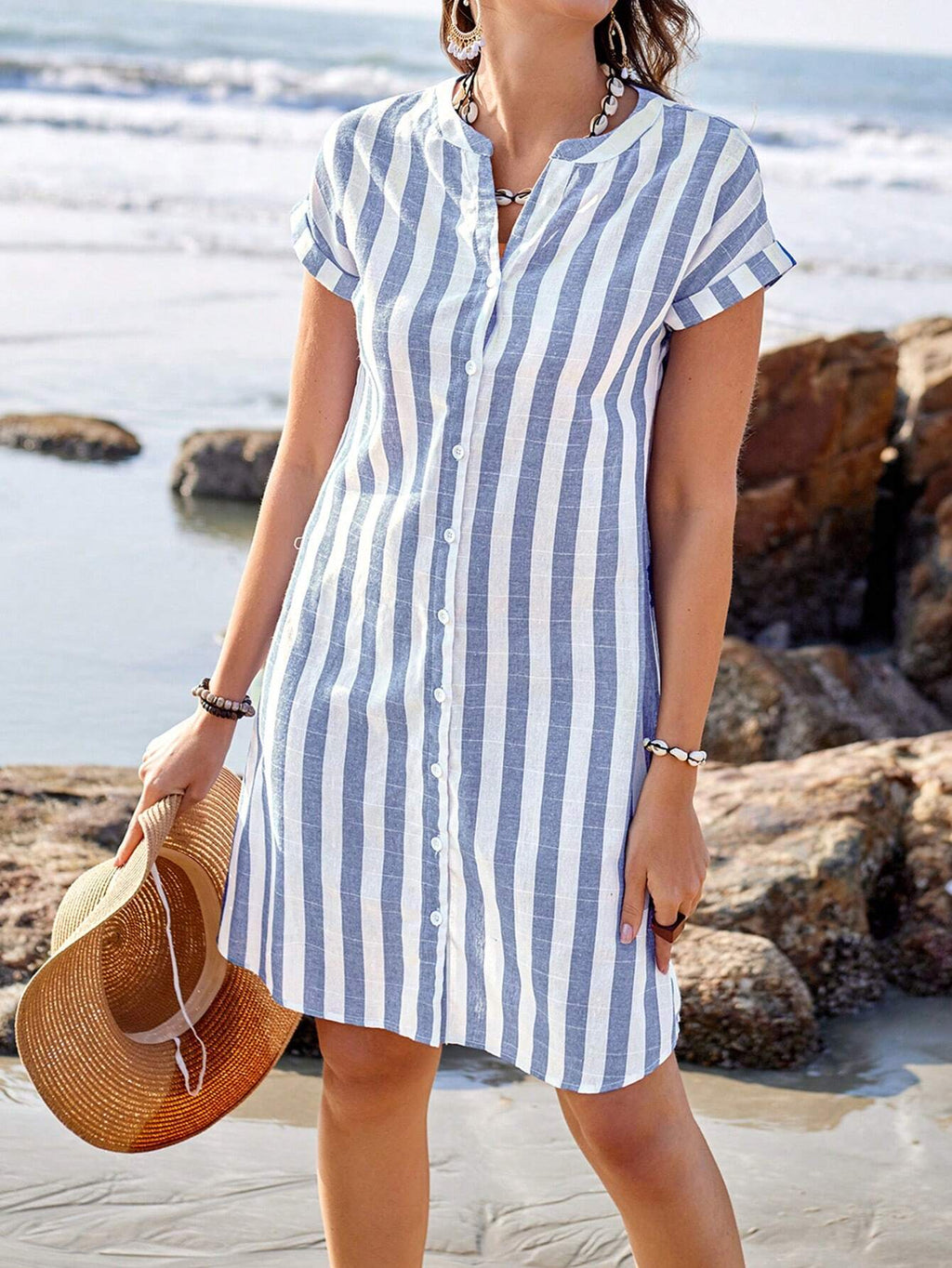 Vestido de Rayas Casual para Mujer