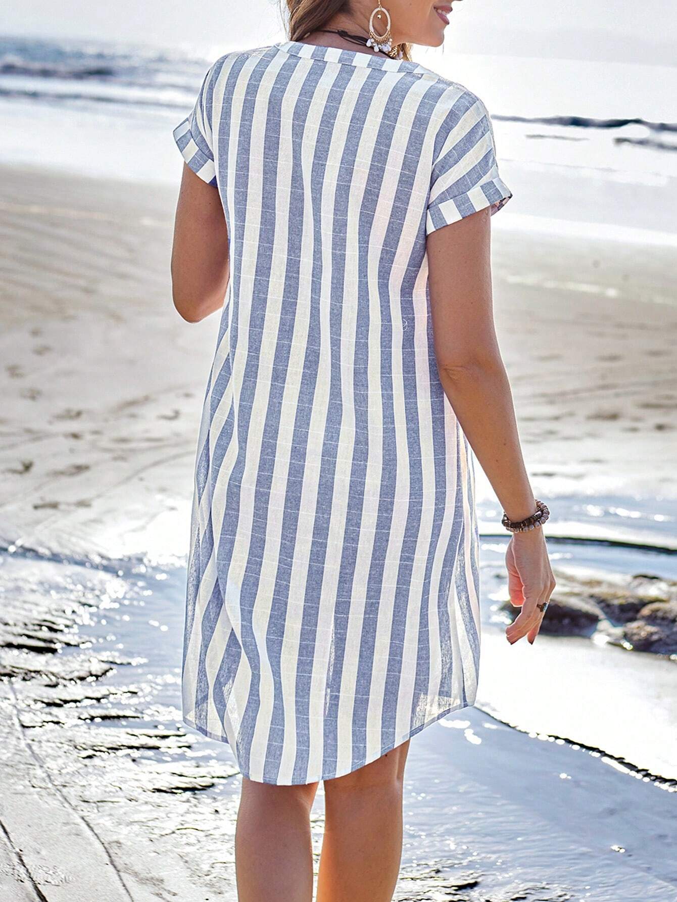 Vestido de Rayas Casual para Mujer