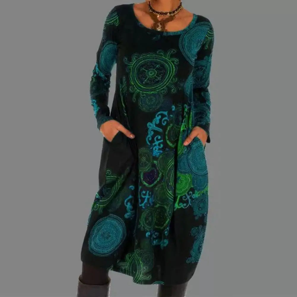 Midi bohemian dress for women