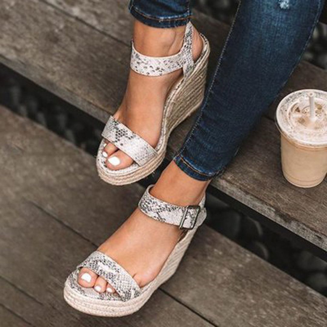 Sandalias de Cuña de Charol para Mujer
