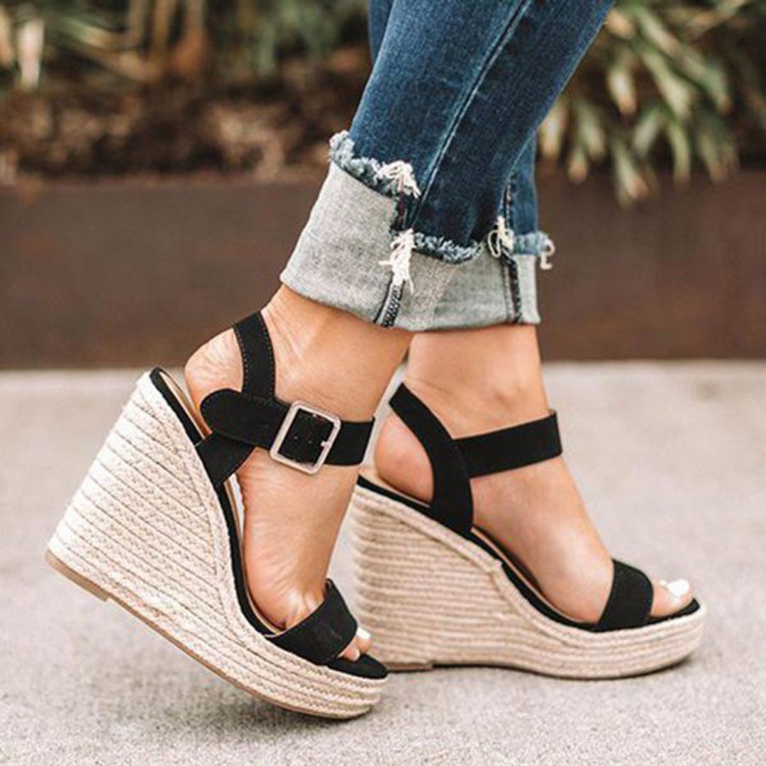Sandalias de Cuña de Charol para Mujer