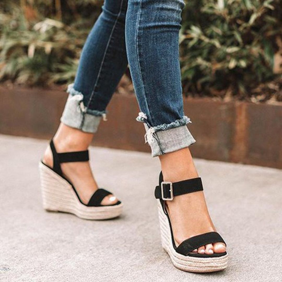 Sandalias de Cuña de Charol para Mujer