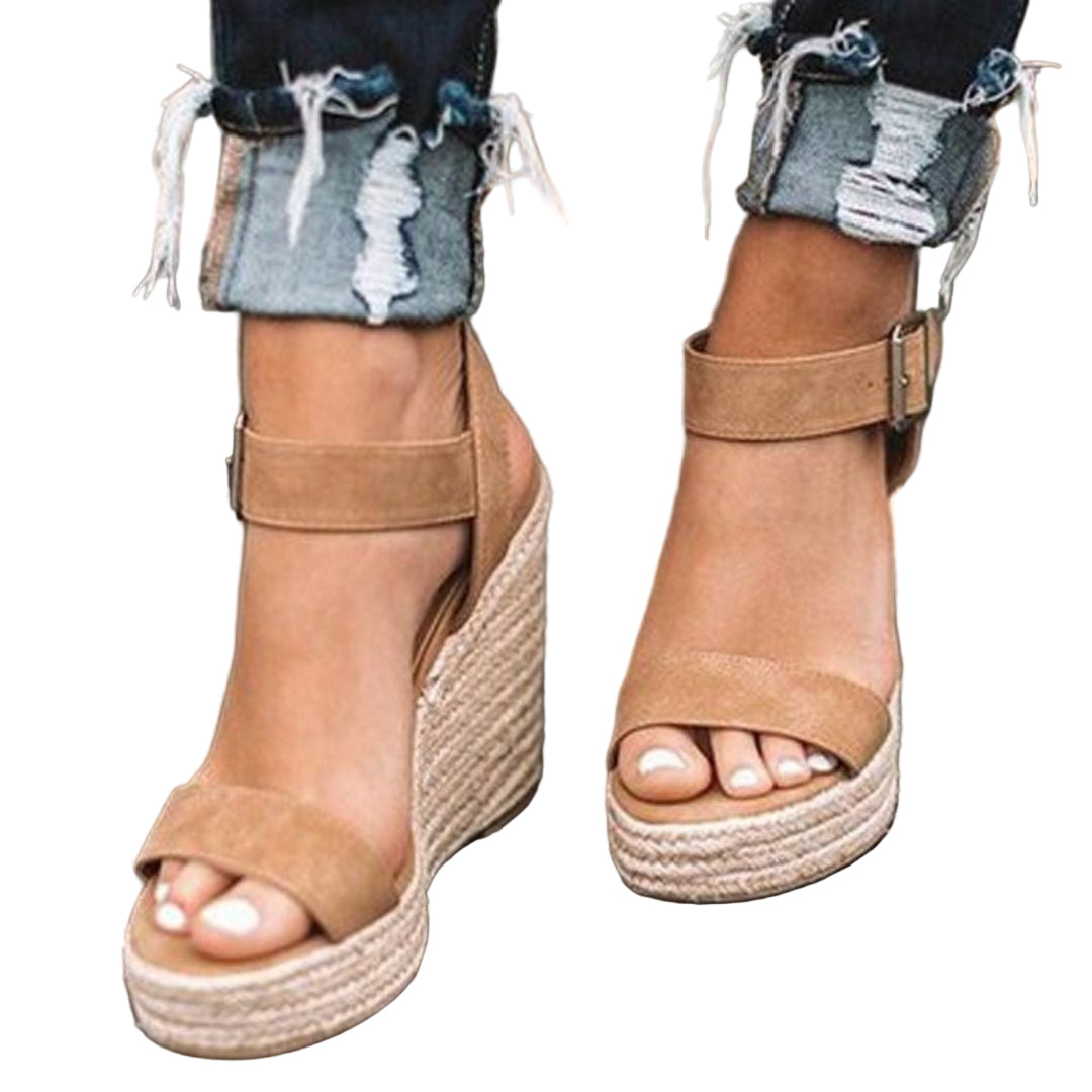 Sandalias de Cuña de Charol para Mujer