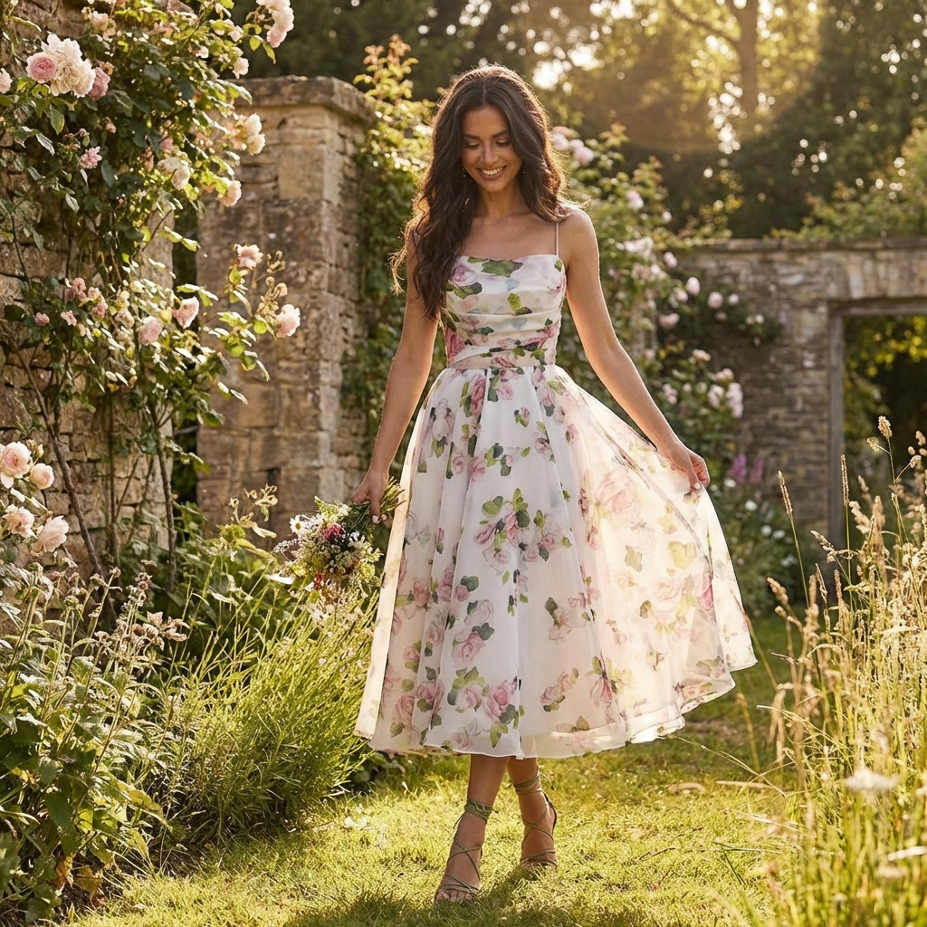 Vestido Midi Estampado para Mujer