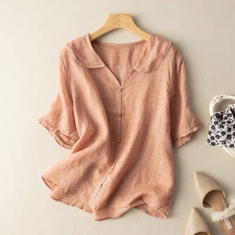 Blusa Retro de Ramio para Mujer