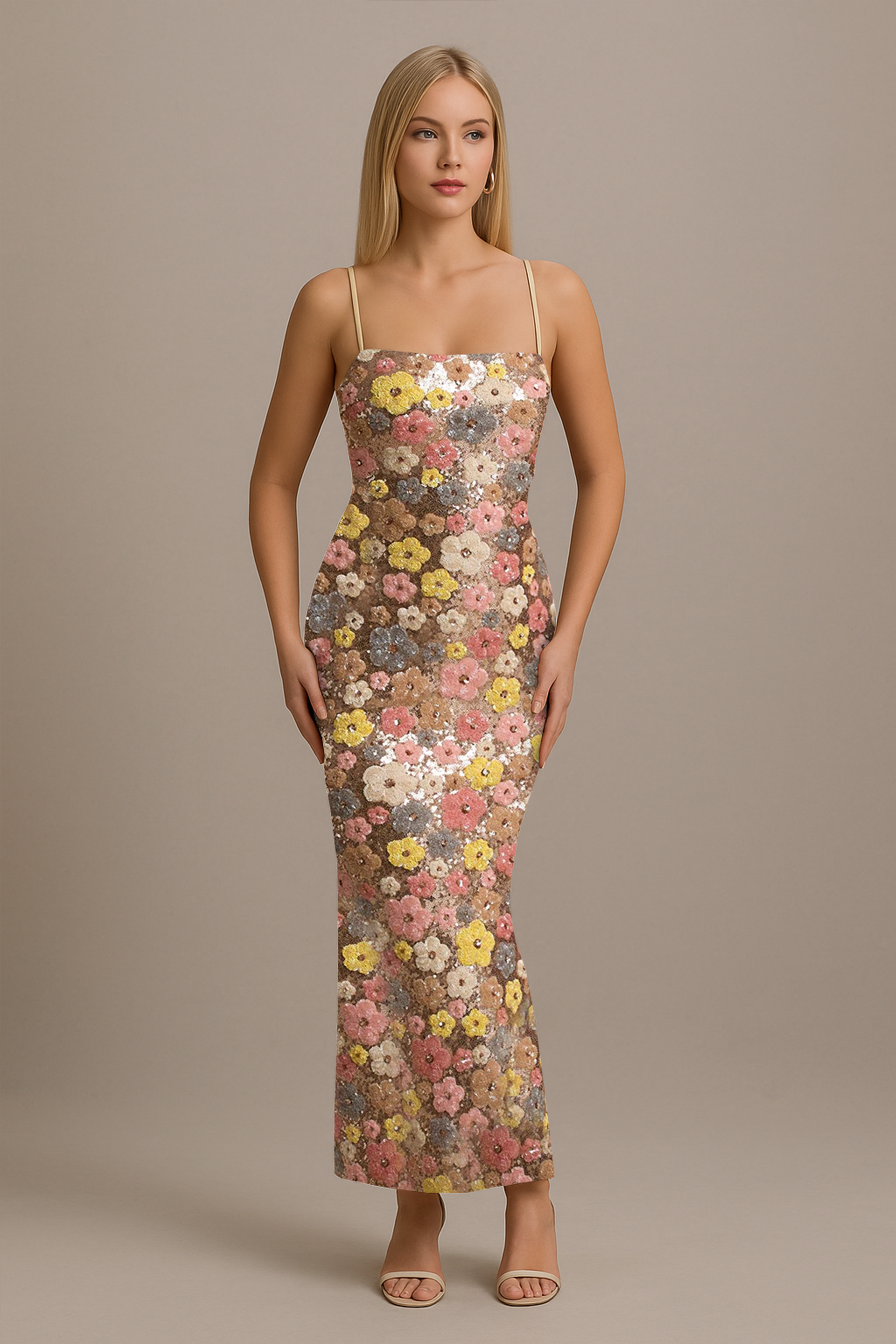 Vestido Largo con Tirantes Ajustables para Mujer