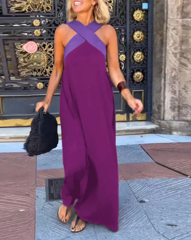 Vestido Largo sin Mangas con Tirantes Cruzados para Mujer