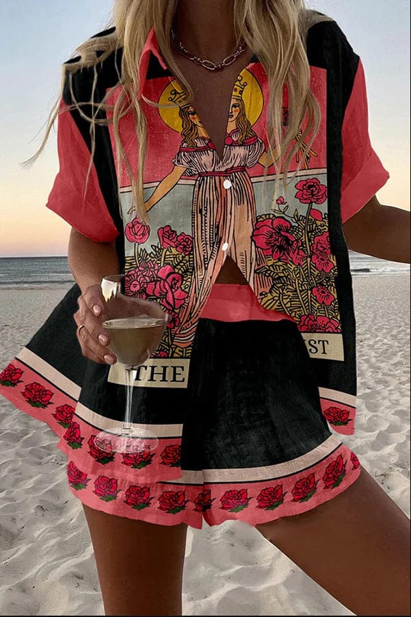 Conjunto de Dos Piezas con Estampado Digital para Mujer