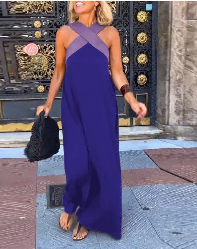 Vestido Largo sin Mangas con Tirantes Cruzados para Mujer