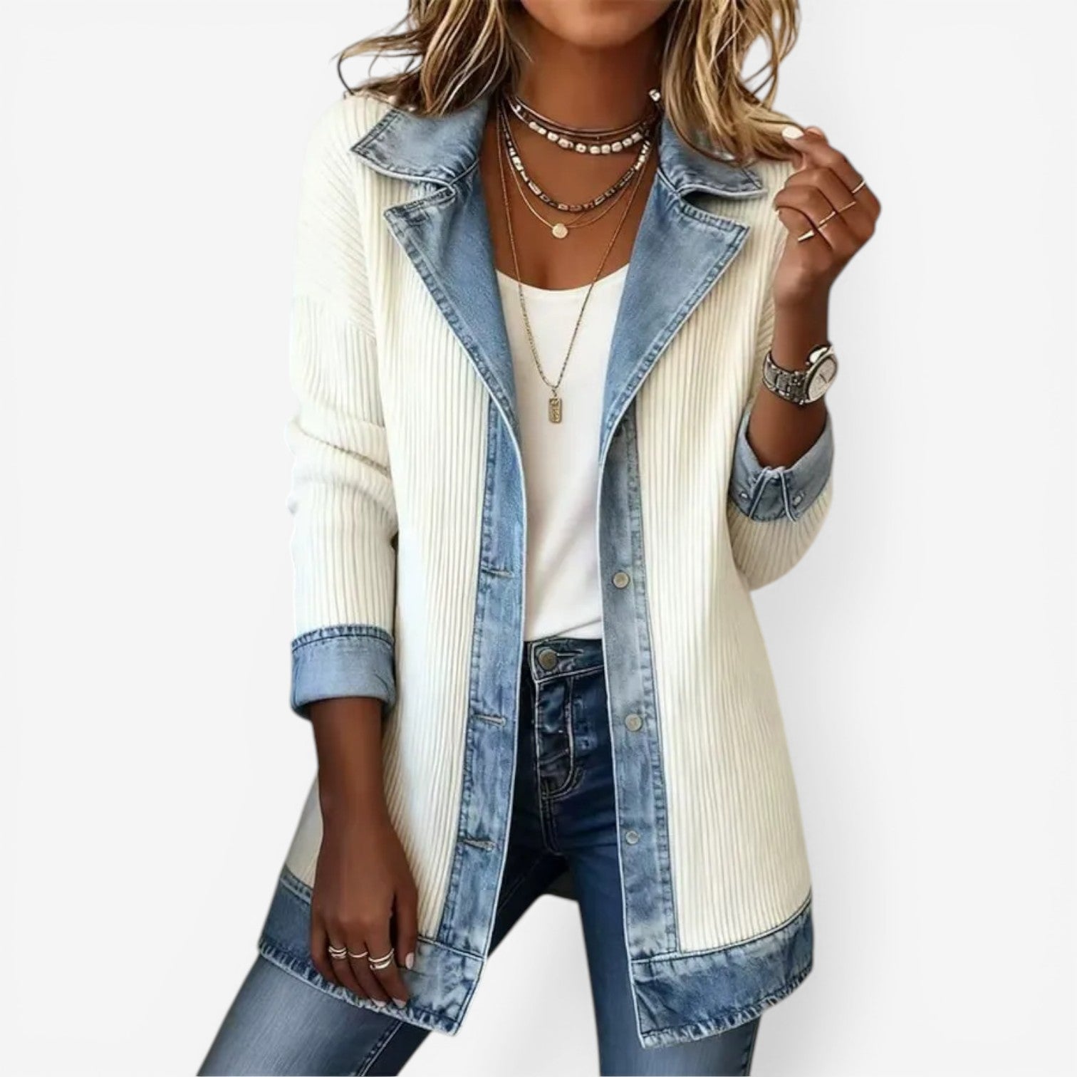 Women's Blazer with Texture Contrast | Perfect for Everyday Wear