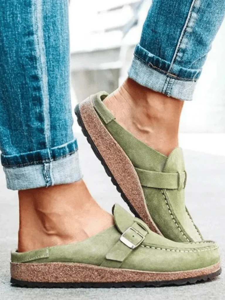 Mocasines de Material Sintético con Hebilla Ajustable para Mujer