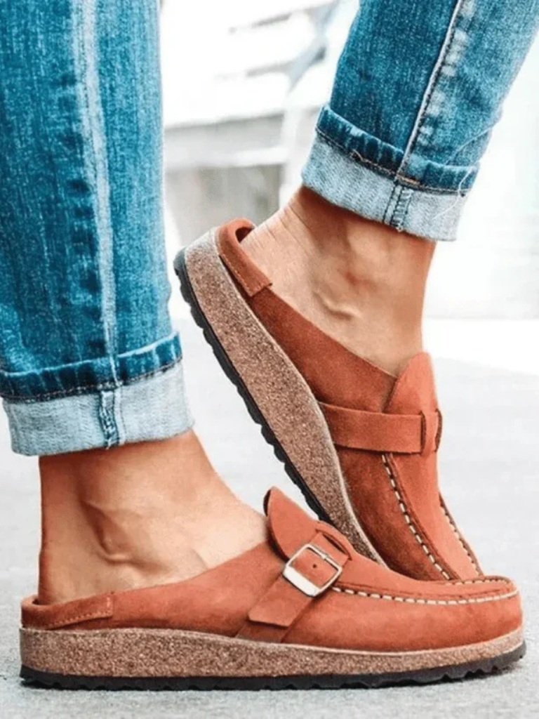 Mocasines de Material Sintético con Hebilla Ajustable para Mujer