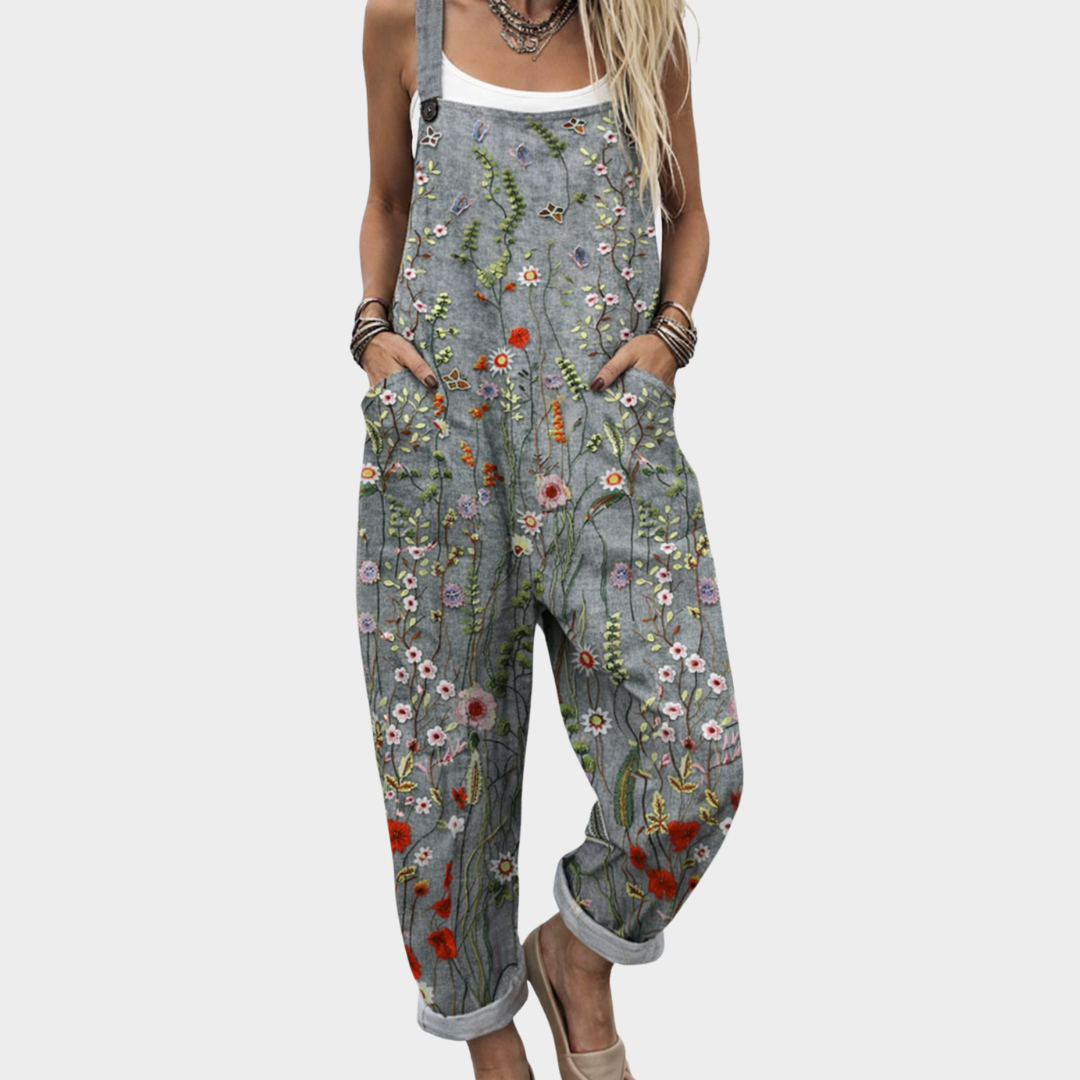 Mono con Estampado Floral y Tirantes Ajustables para Mujer