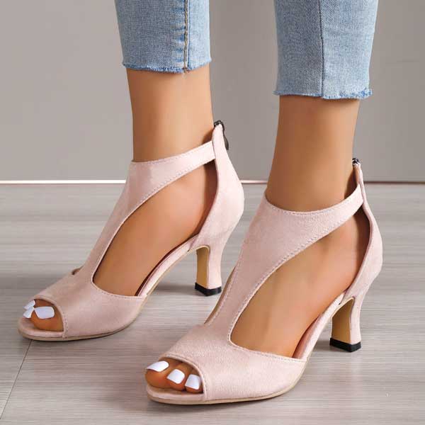 Sandalias de Tacón con Cierre Trasero para Mujer