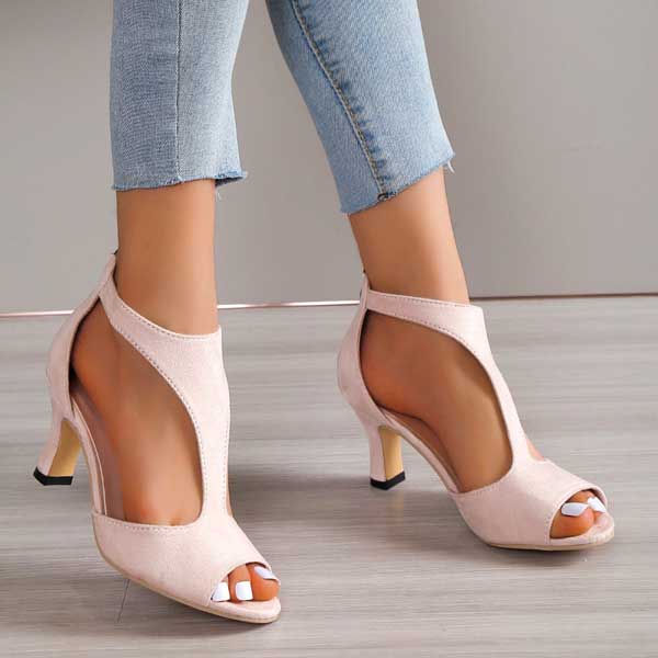 Sandalias de Tacón con Cierre Trasero para Mujer