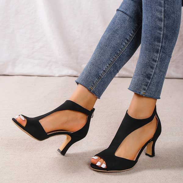 Sandalias de Tacón con Cierre Trasero para Mujer