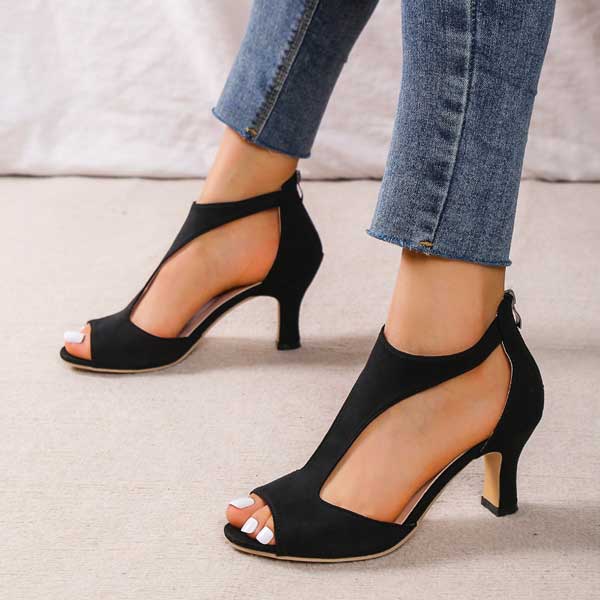 Sandalias de Tacón con Cierre Trasero para Mujer
